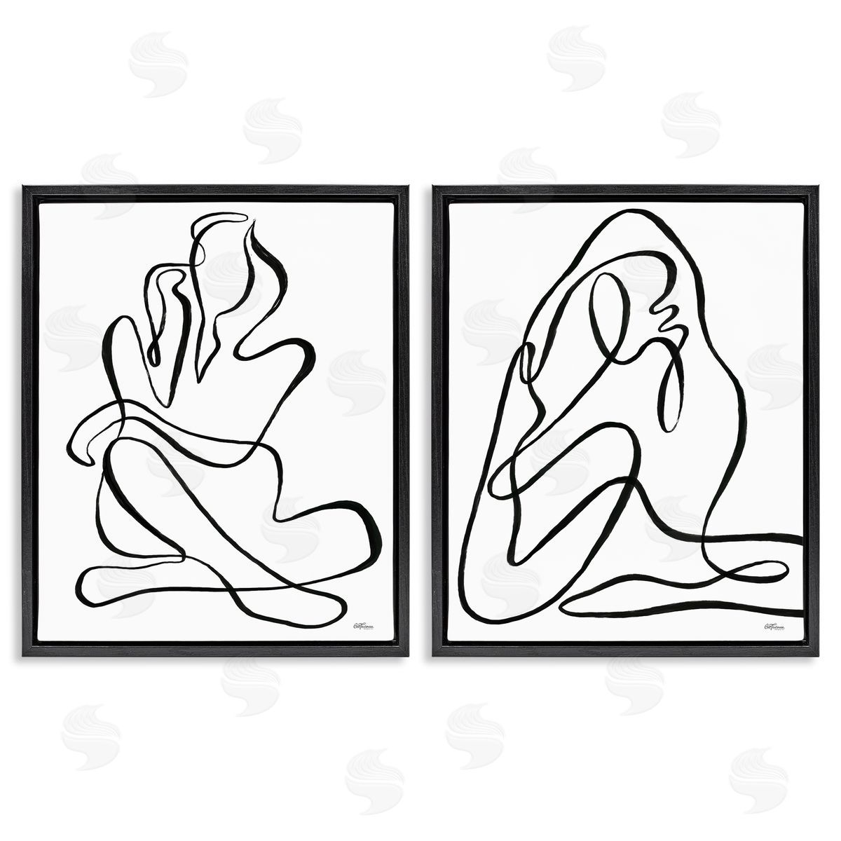Cat Thurman Designs Minimalist Female Figure Black Floating Frame Canvas Wall Art Print