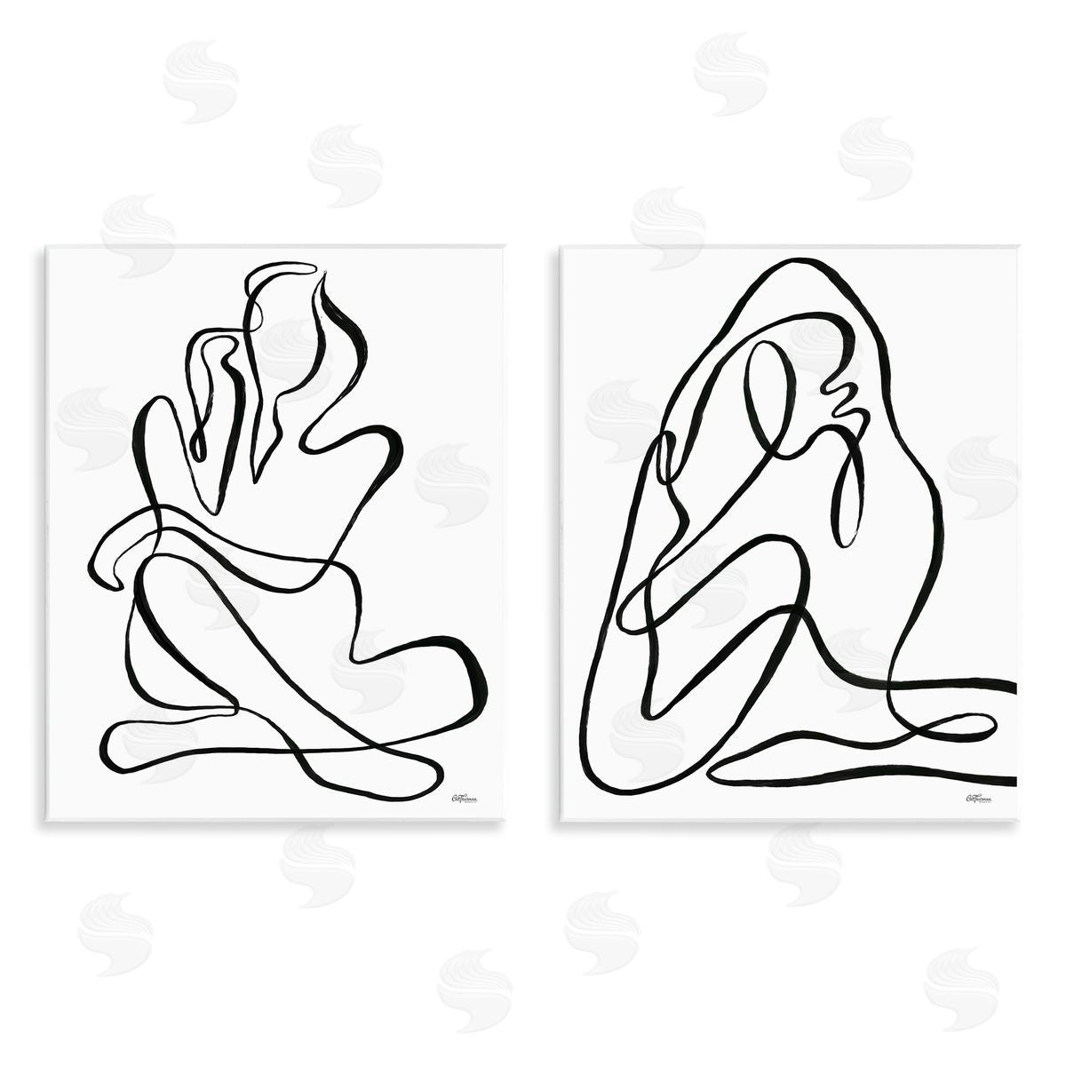 Cat Thurman Designs Minimalist Female Figure Wooden Wall Plaque Art Print