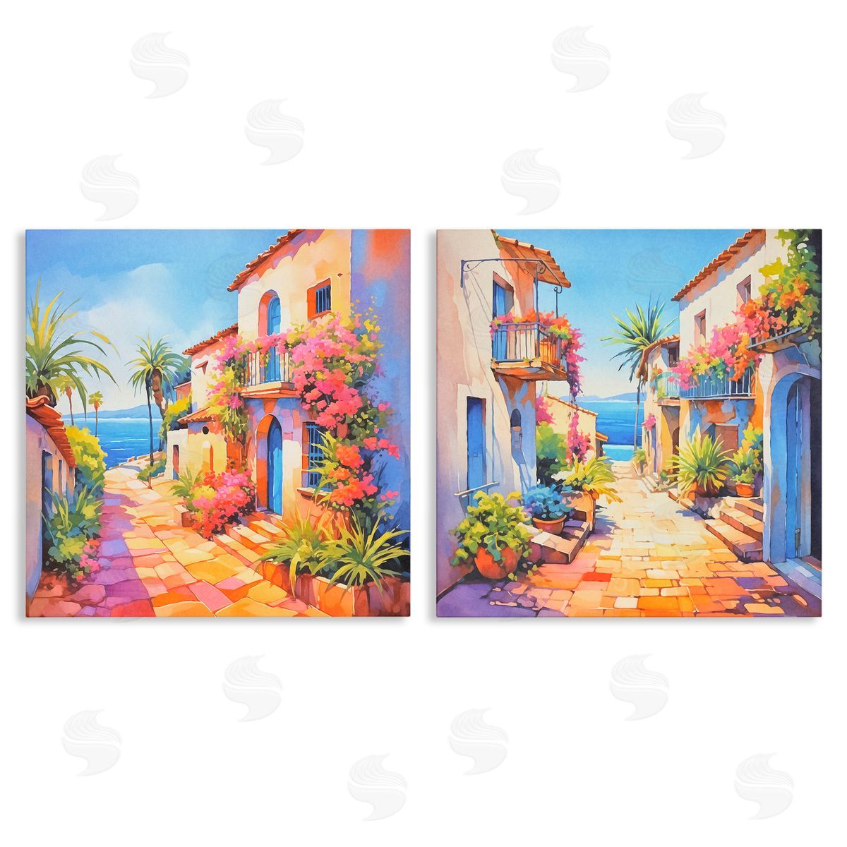 Andrea Haase Mediterranean Summer Island Vista Canvas Wall Art Print