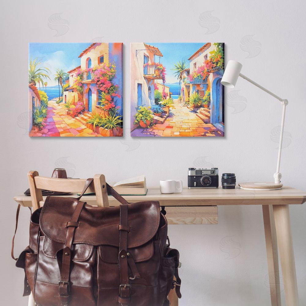Andrea Haase Mediterranean Summer Island Vista Canvas Wall Art Print in Room