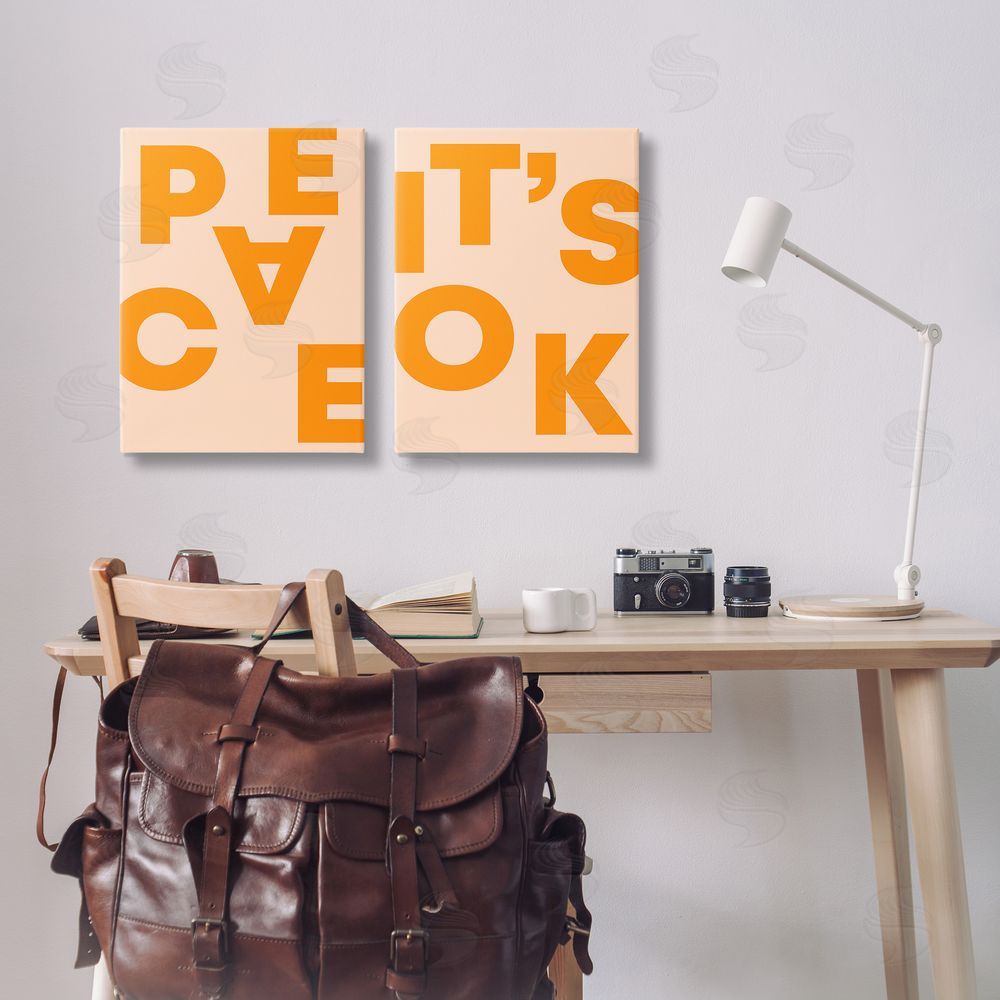 Incado Peace It's Ok Orange  Canvas Wall Art Print in Room