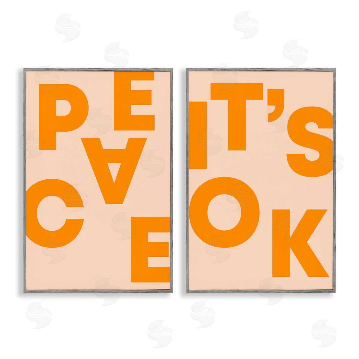 Incado Peace It's Ok Orange  Gray Framed Giclee Wall Art Print