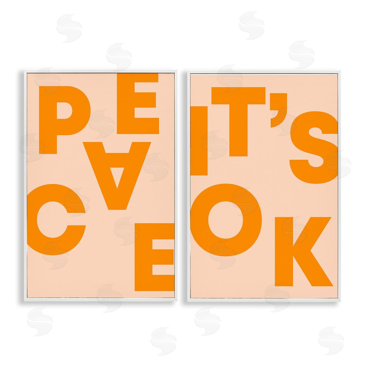 Incado Peace It's Ok Orange  White Framed Giclee Wall Art Print