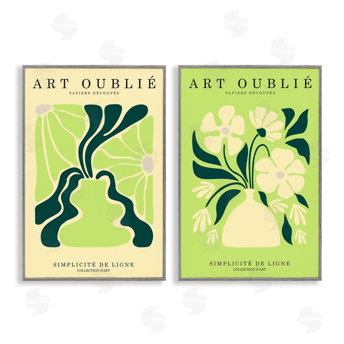 Incado Green French Museum Poster Gray Framed Giclee Wall Art Print