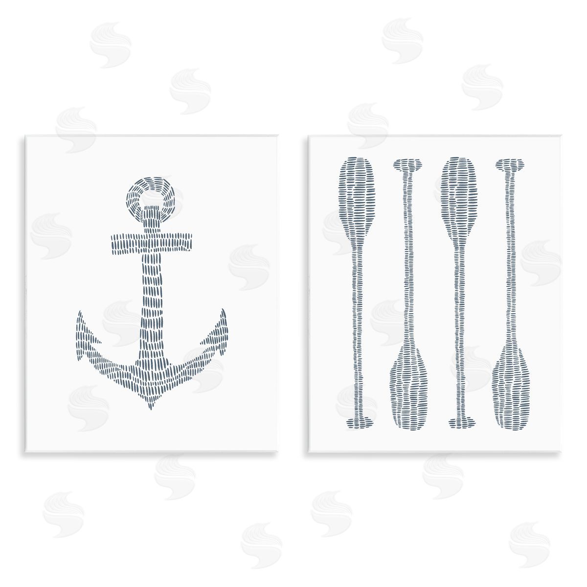Jetty Home LLC Simple Lines Nautical Anchor Oars Wooden Wall Plaque Art Print