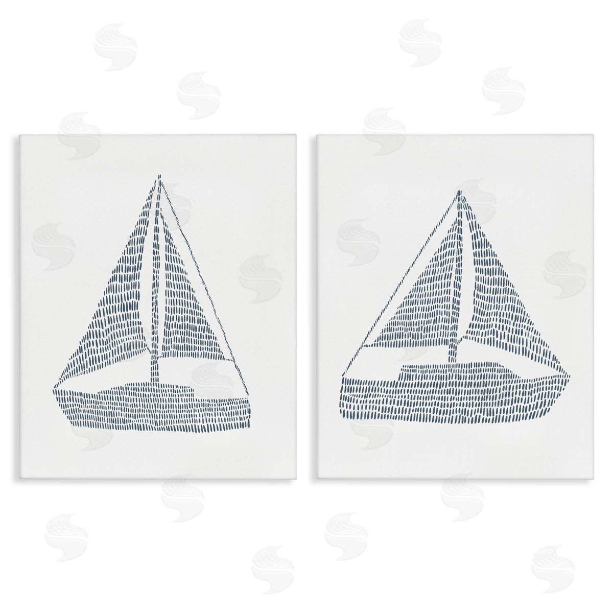 Jetty Home LLC Simple Lines Nautical Sailboats  Canvas Wall Art Print
