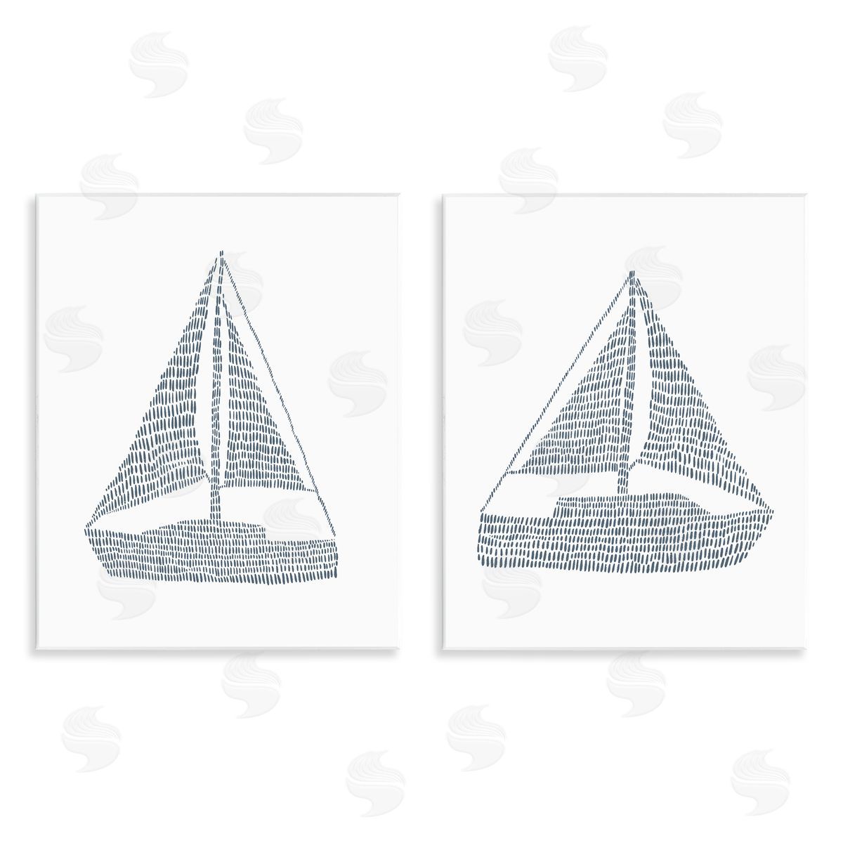 Jetty Home LLC Simple Lines Nautical Sailboats  Wooden Wall Plaque Art Print