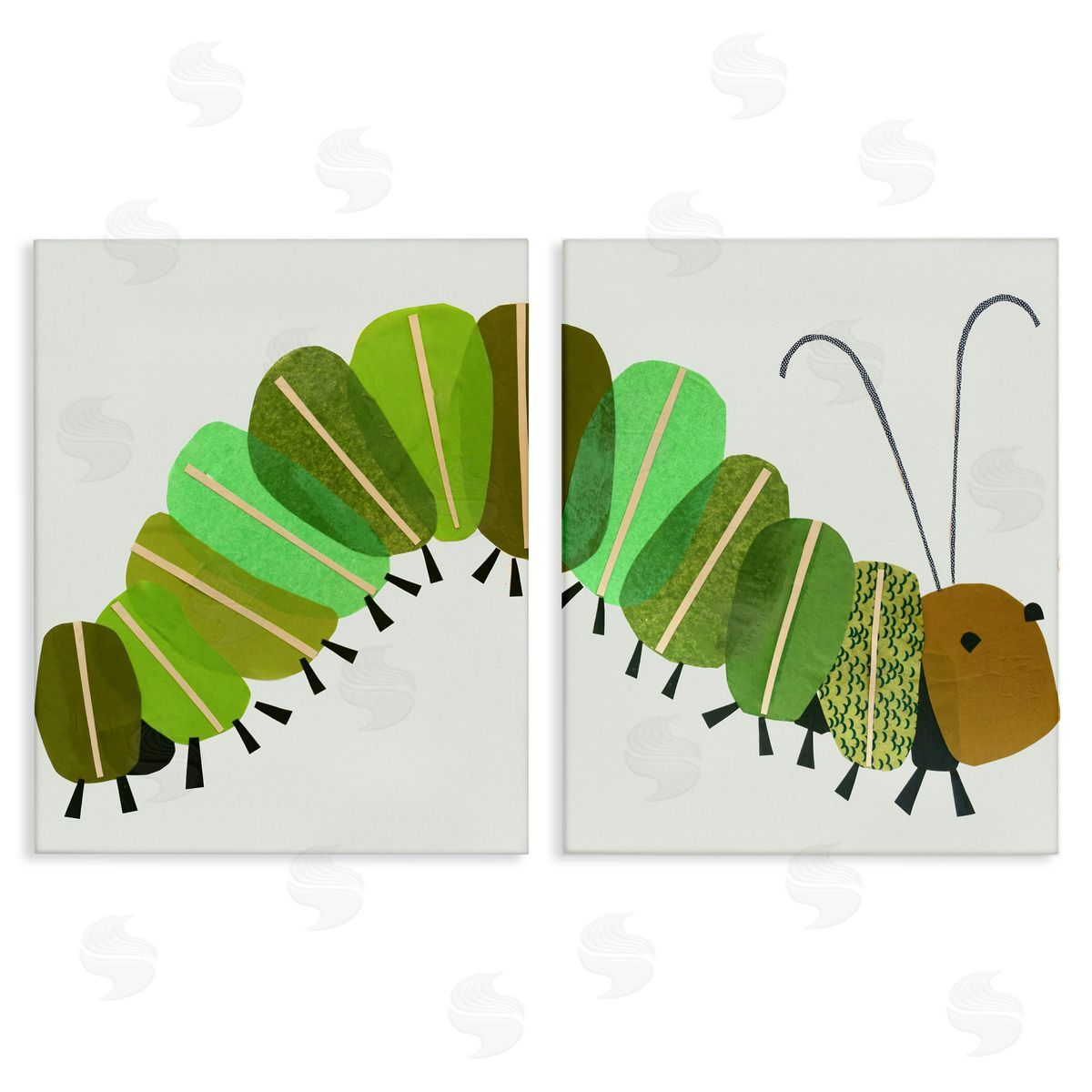 Jenny Westenhofer Cute Cozy Caterpillar  Canvas Wall Art Print