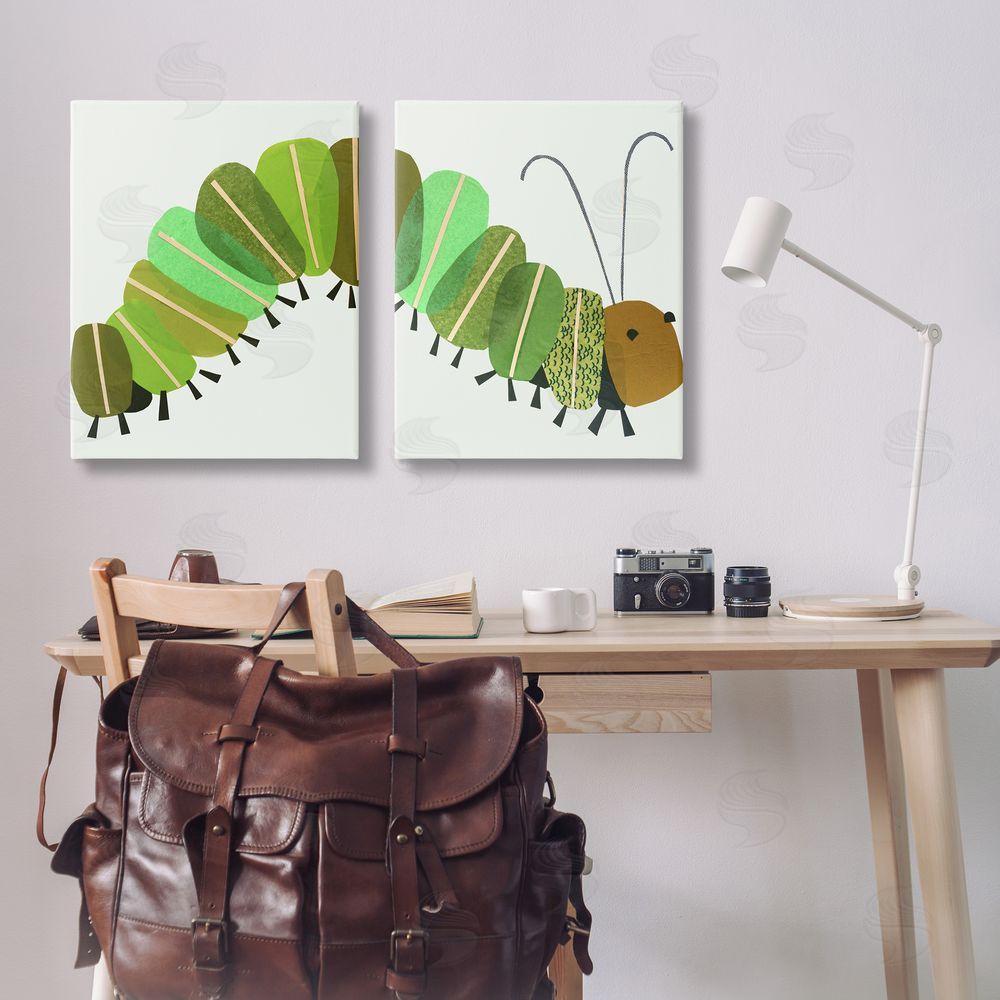 Jenny Westenhofer Cute Cozy Caterpillar  Canvas Wall Art Print in Room