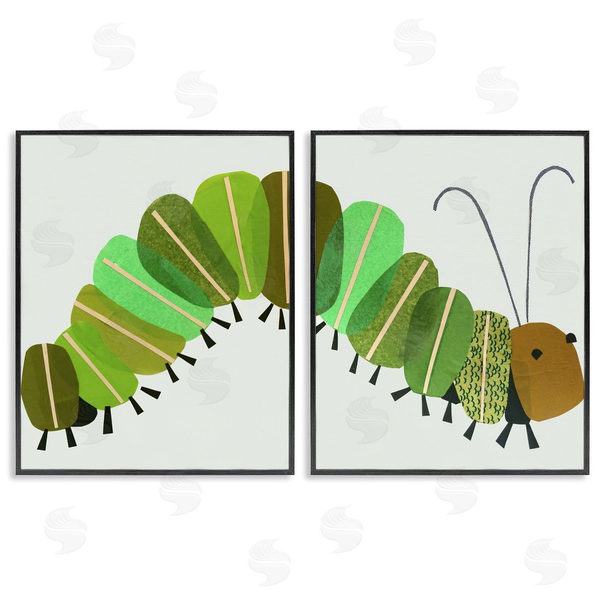 Jenny Westenhofer Cute Cozy Caterpillar  Black Framed Giclee Wall Art Print