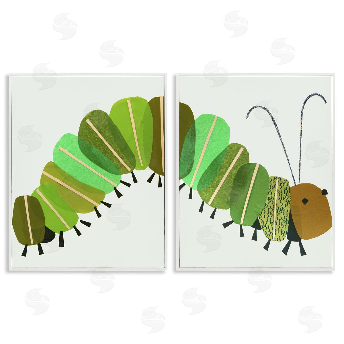 Jenny Westenhofer Cute Cozy Caterpillar  White Framed Giclee Wall Art Print