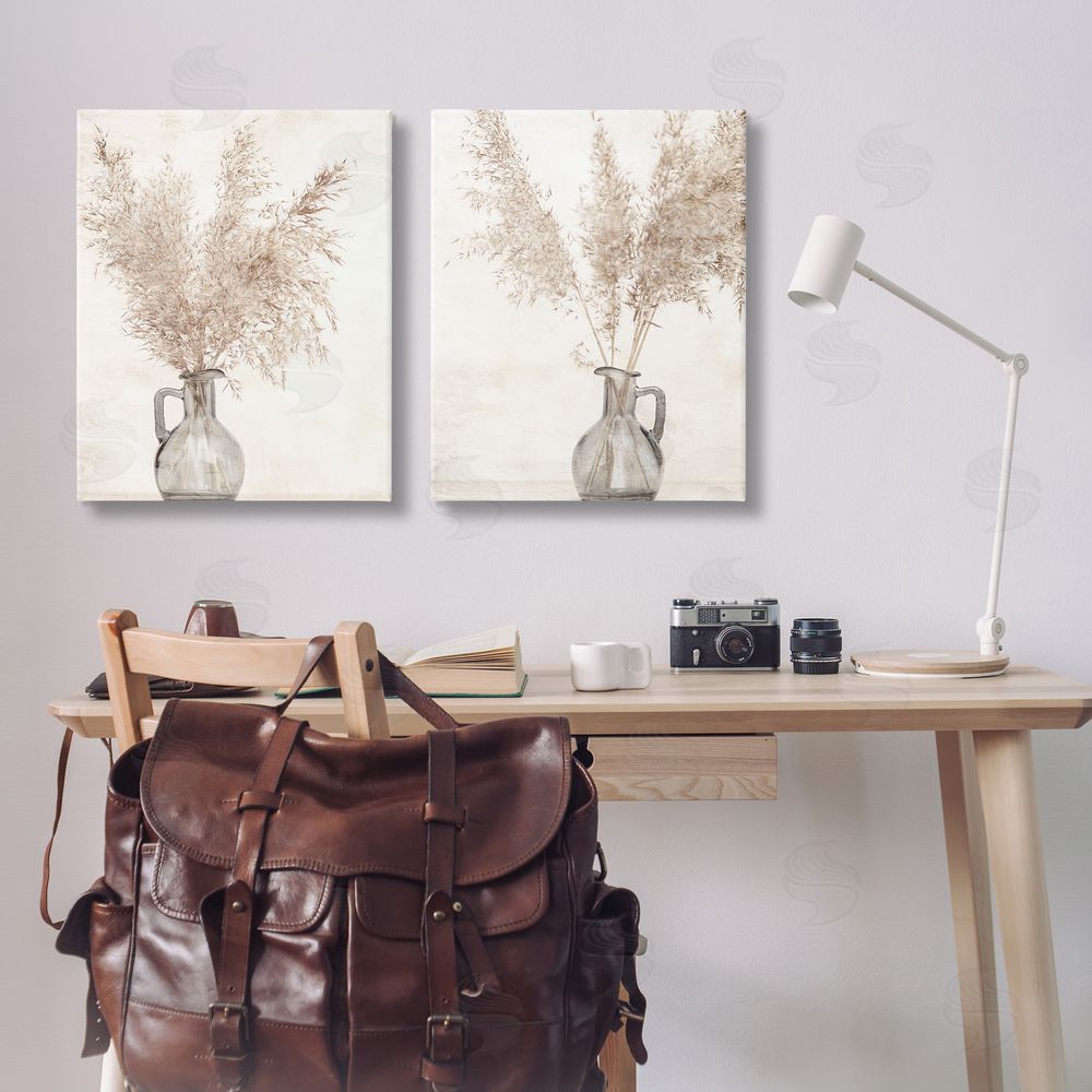Kim Allen Wild Pampas Stalks Vase  Canvas Wall Art Print in Room