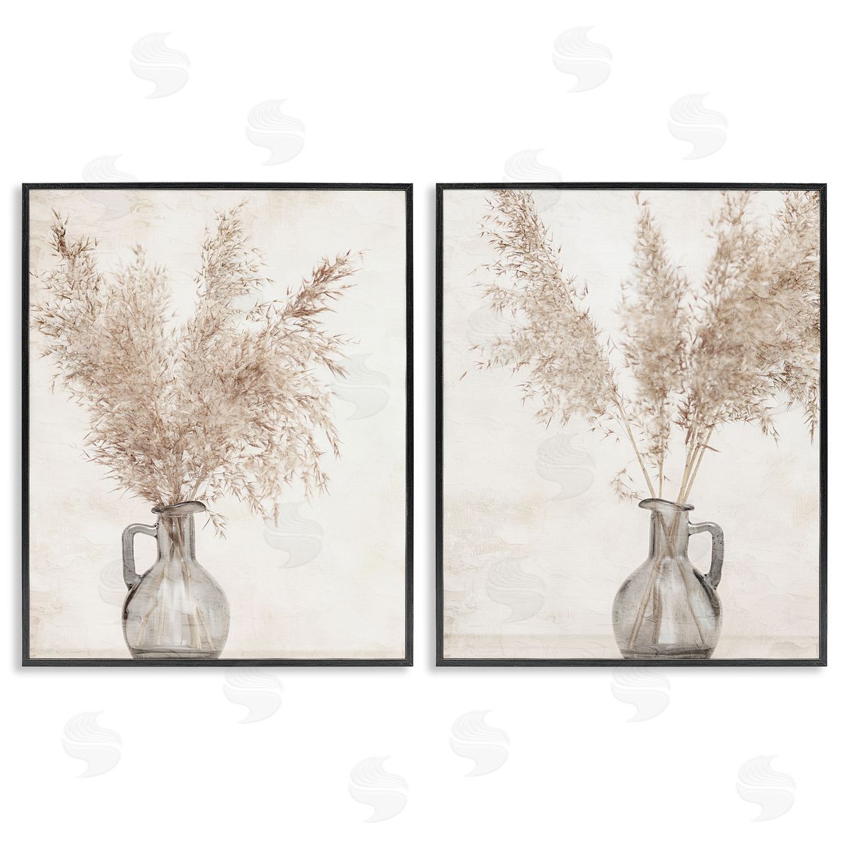 Kim Allen Wild Pampas Stalks Vase  Black Framed Giclee Wall Art Print