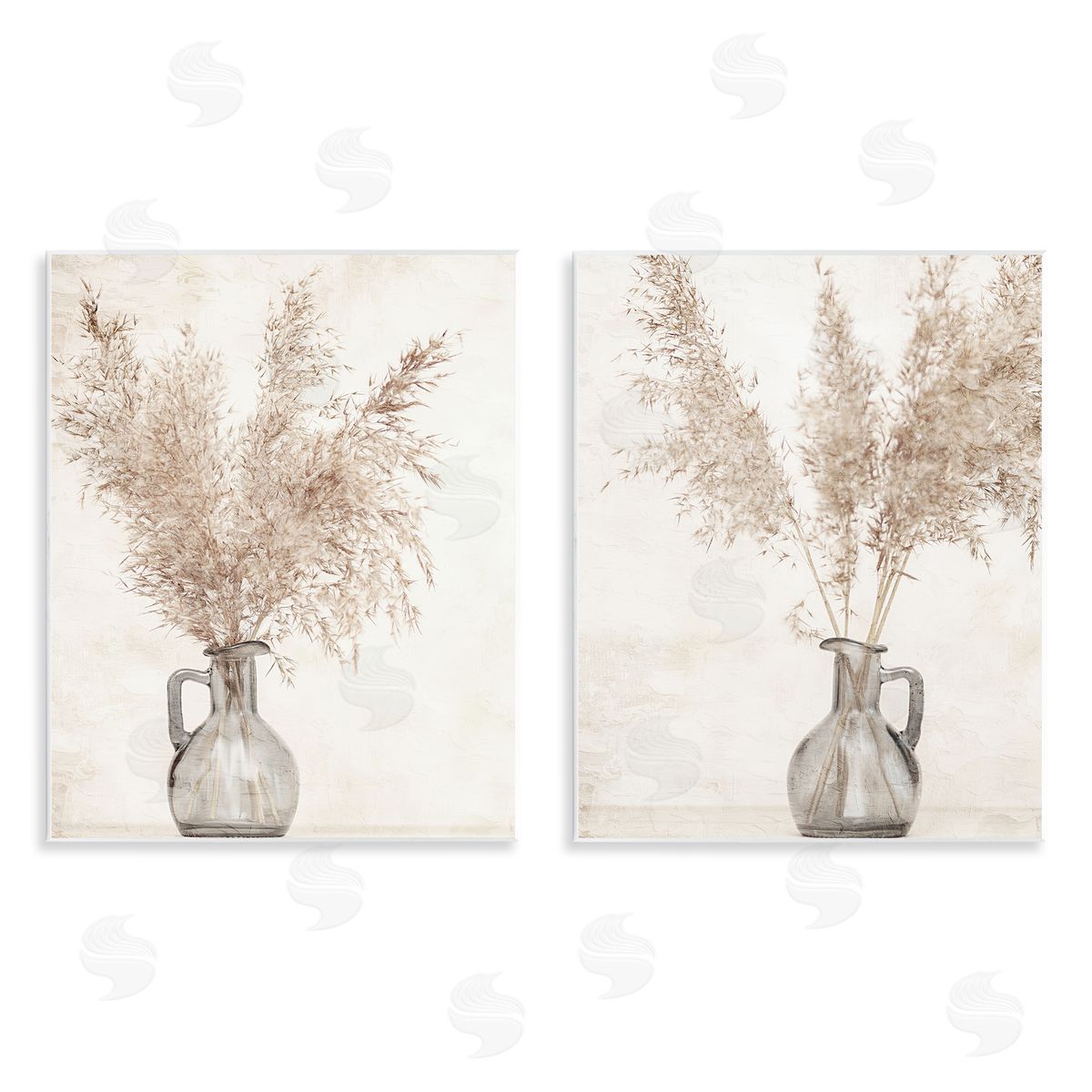 Kim Allen Wild Pampas Stalks Vase  Wooden Wall Plaque Art Print