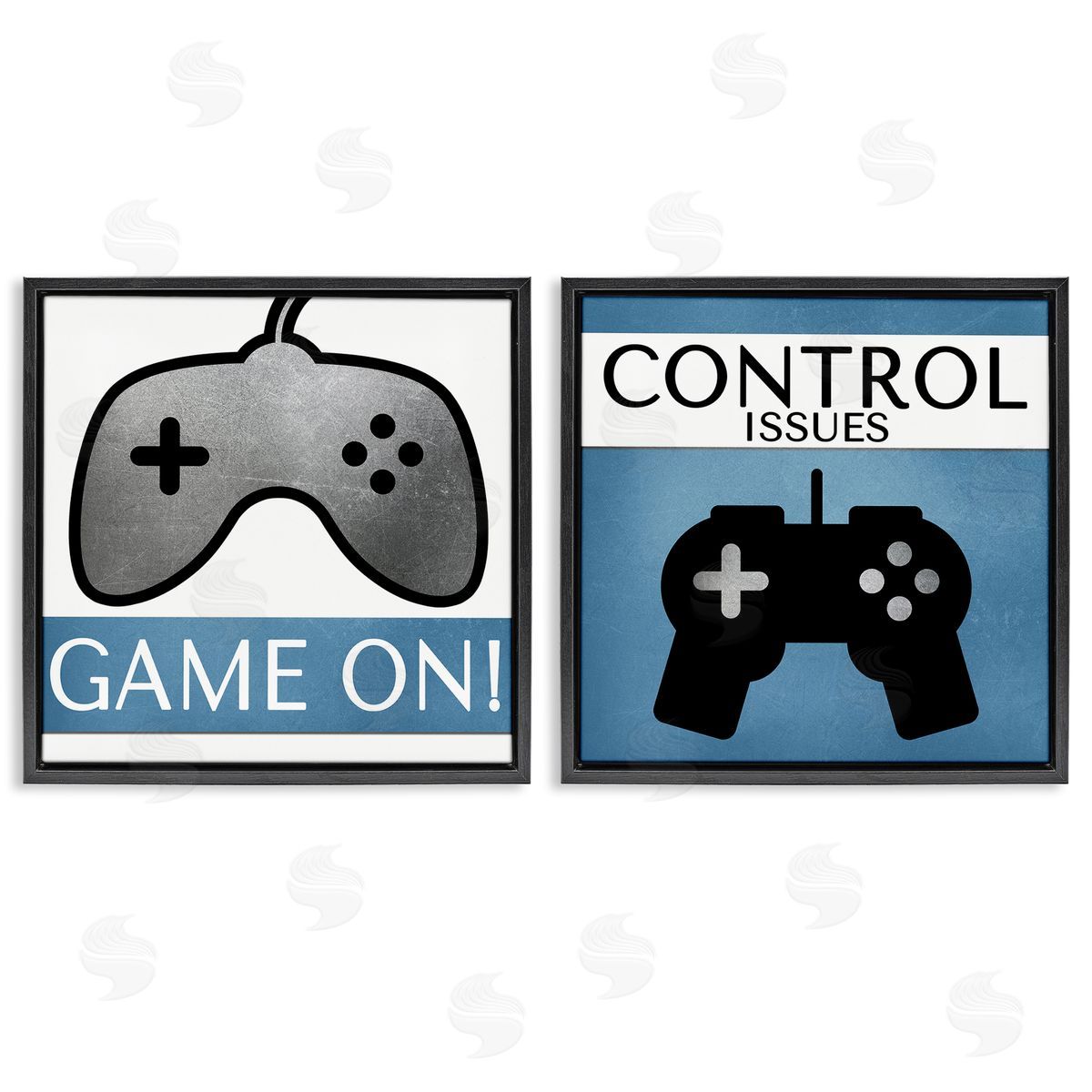 Kim Allen Control Issues Gamer  Black Floating Frame Canvas Wall Art Print