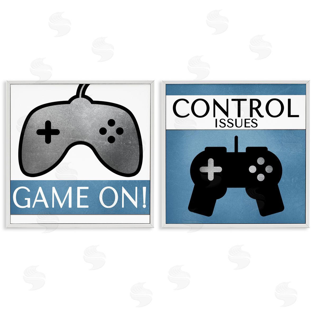 Kim Allen Control Issues Gamer  White Framed Giclee Wall Art Print