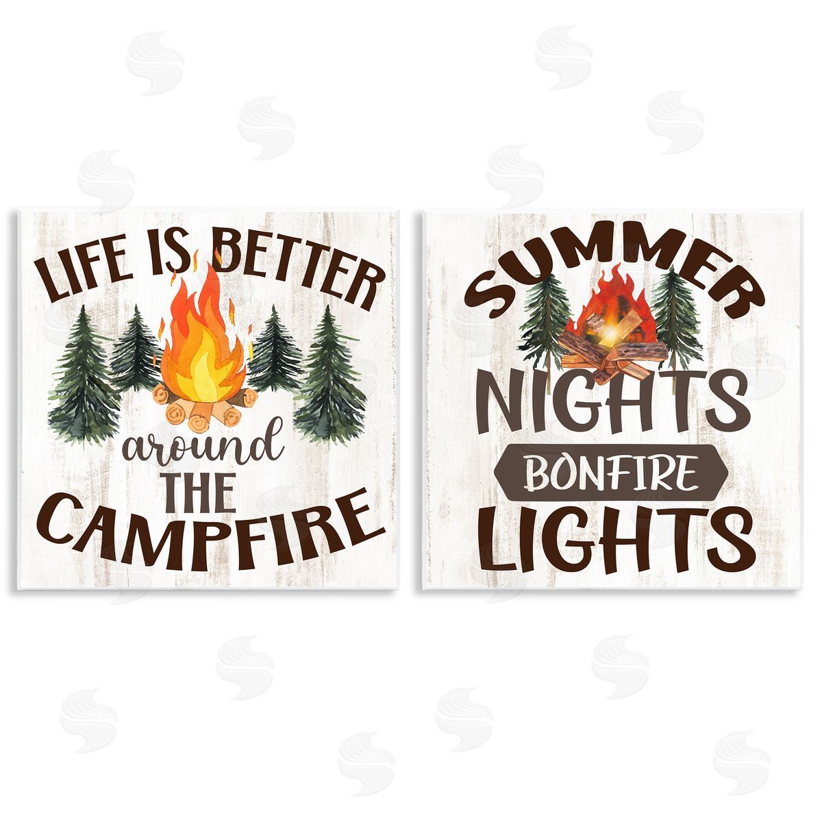 Kim Allen Summer Nights Campfire Wooden Wall Plaque Art Print