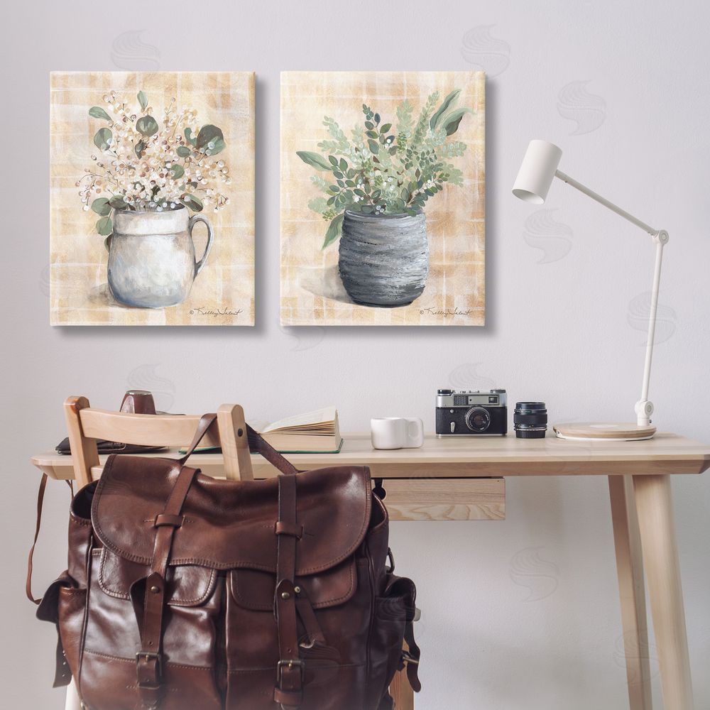 Kelley Talent Traditional Flowers Pitcher Pot Canvas Wall Art Print in Room