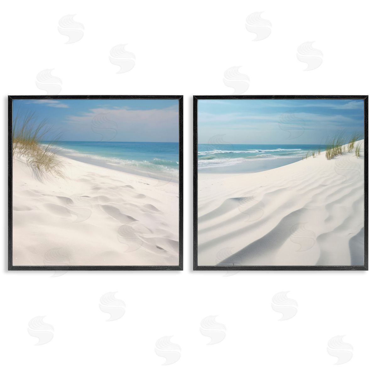 Lazar Studio Serene Beach Sand Dune  Black Framed Giclee Wall Art Print