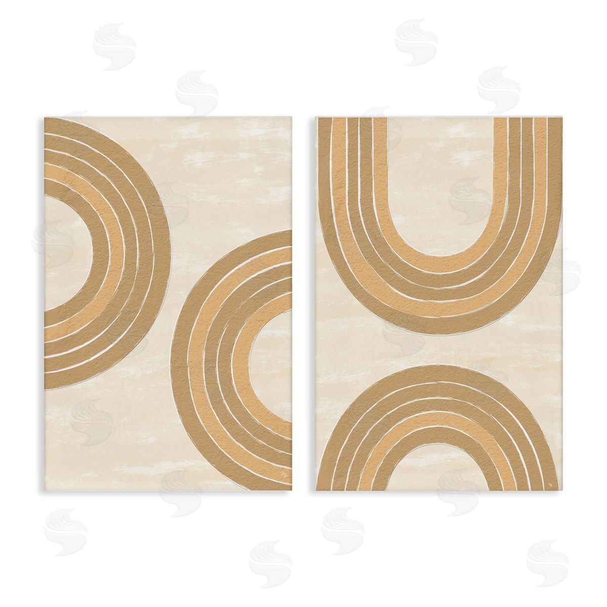 Martina Pavlova Neutral Beige Rainbows Canvas Wall Art Print