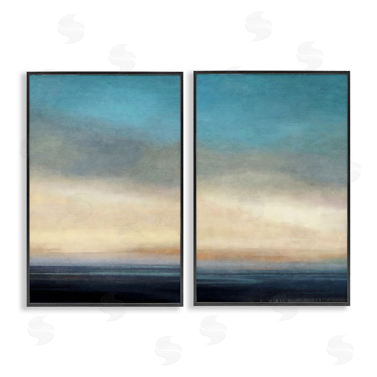 Suzanne Nicoll Calm Tranquil Sea horizon Black Framed Giclee Wall Art Print