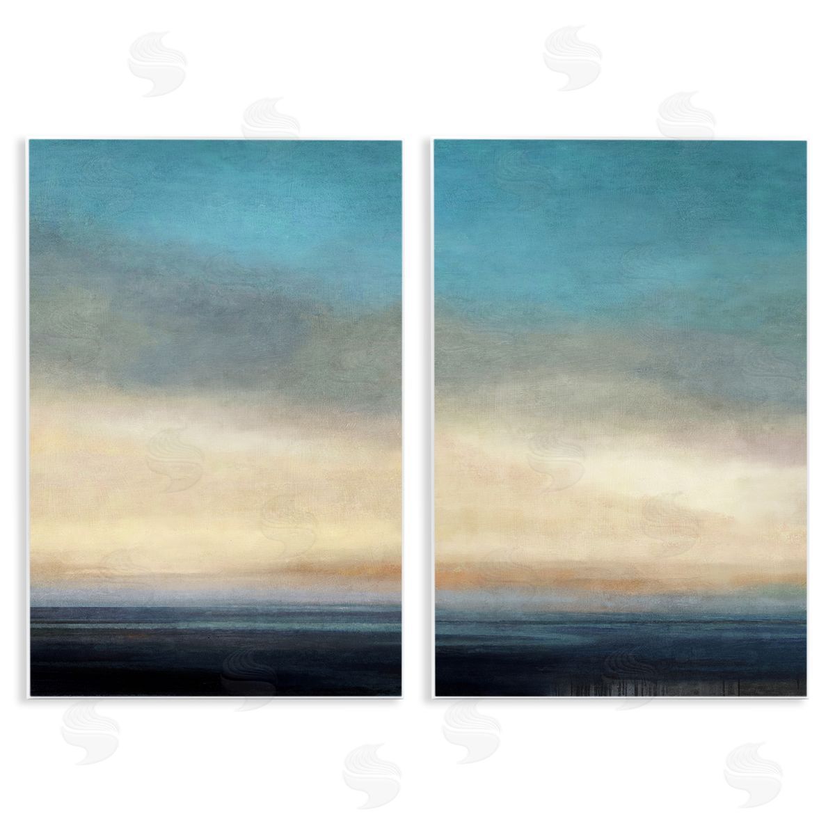 Suzanne Nicoll Calm Tranquil Sea horizon Wooden Wall Plaque Art Print