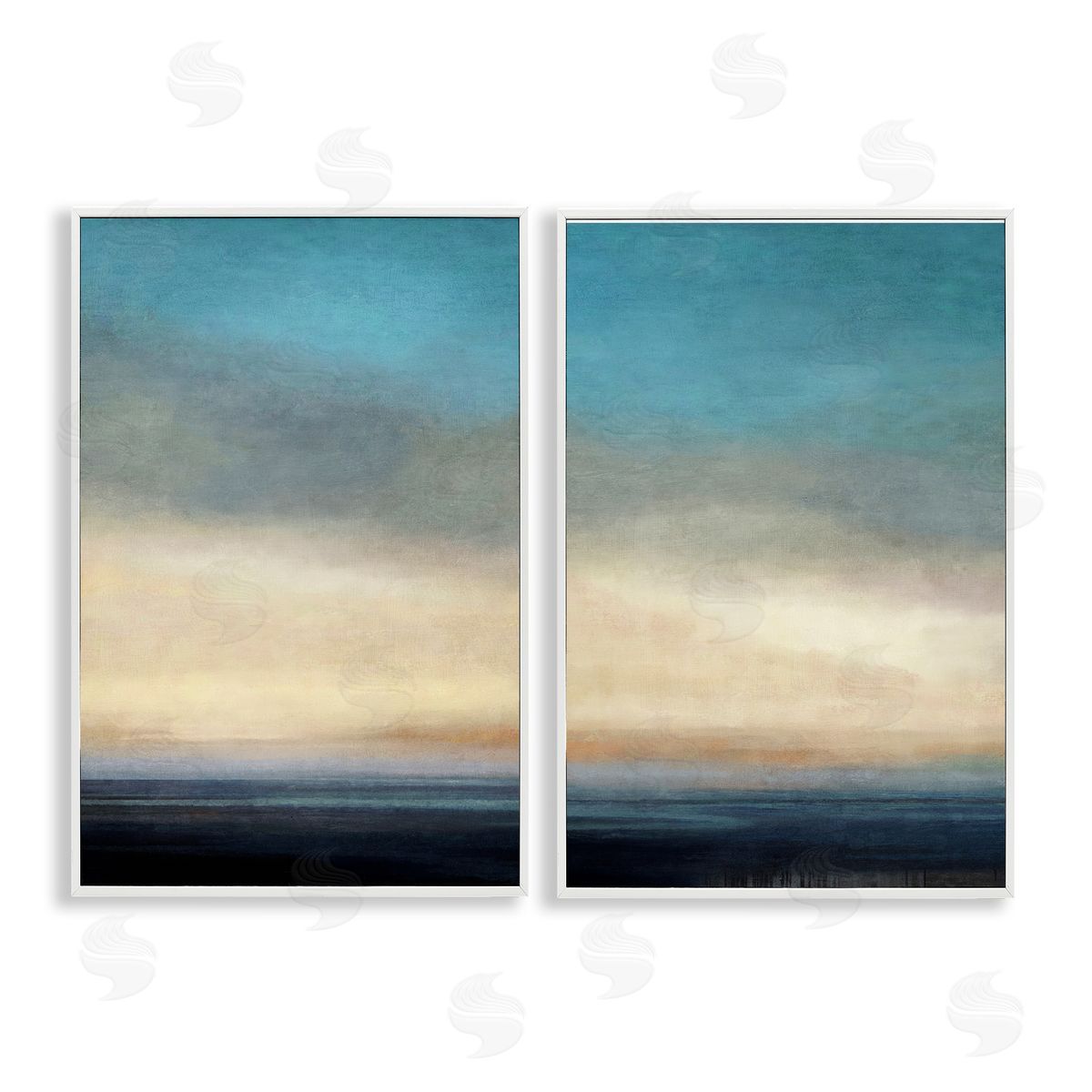 Suzanne Nicoll Calm Tranquil Sea horizon White Framed Giclee Wall Art Print