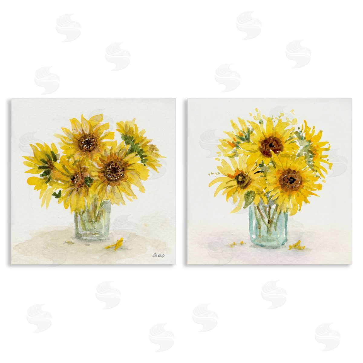 Paul Brent Sunflower Bouquet Jar  Canvas Wall Art Print