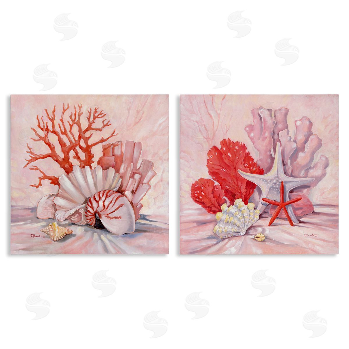 Paul Brent Pink Coral Still Life  Canvas Wall Art Print
