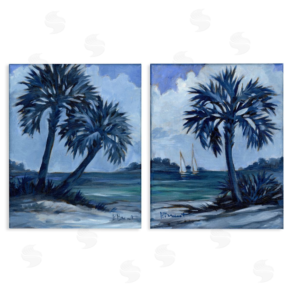 Paul Brent Impressions of Indigo Palms Canvas Wall Art Print