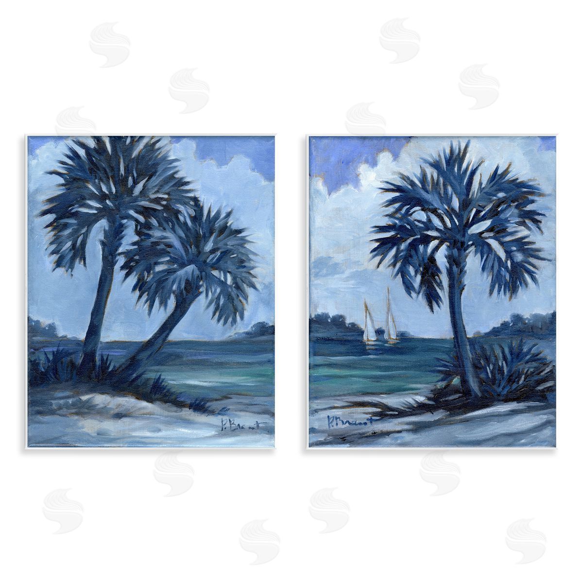 Paul Brent Impressions of Indigo Palms Wooden Wall Plaque Art Print
