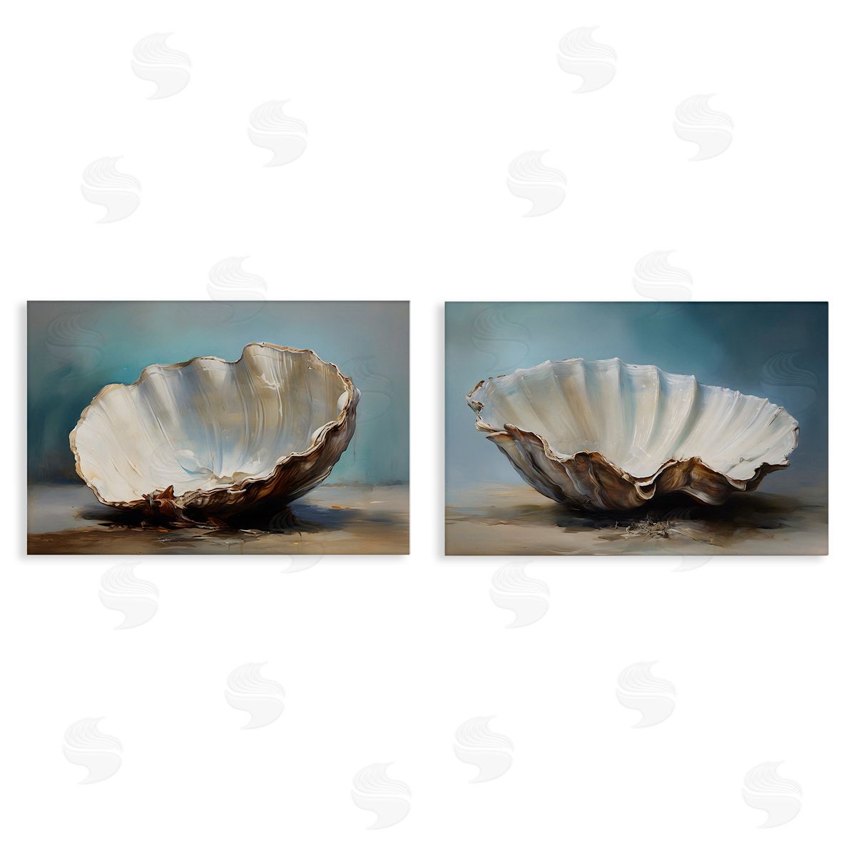 Petal Prints Design Fresh Beach Finds Shells  Canvas Wall Art Print