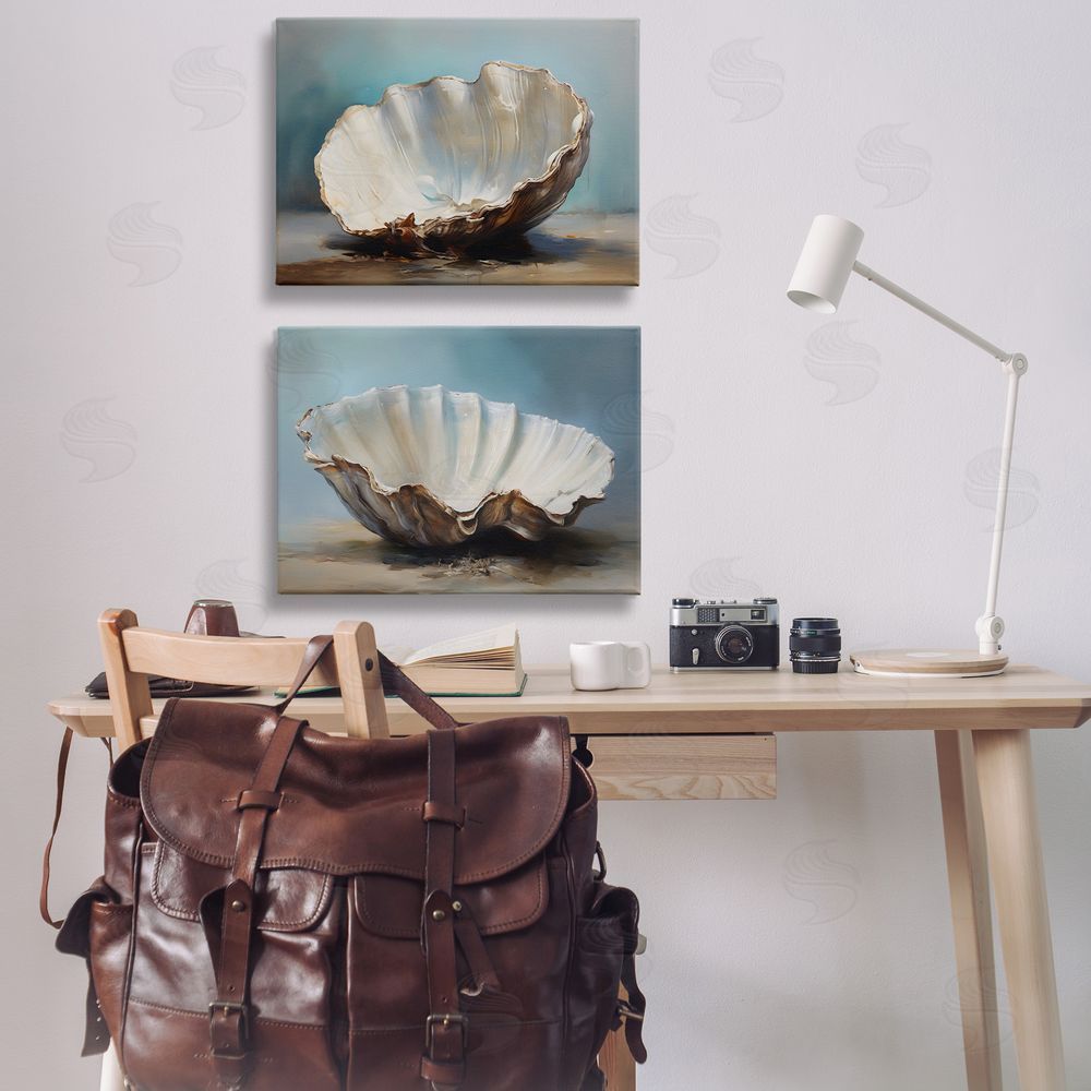 Petal Prints Design Fresh Beach Finds Shells  Canvas Wall Art Print in Room