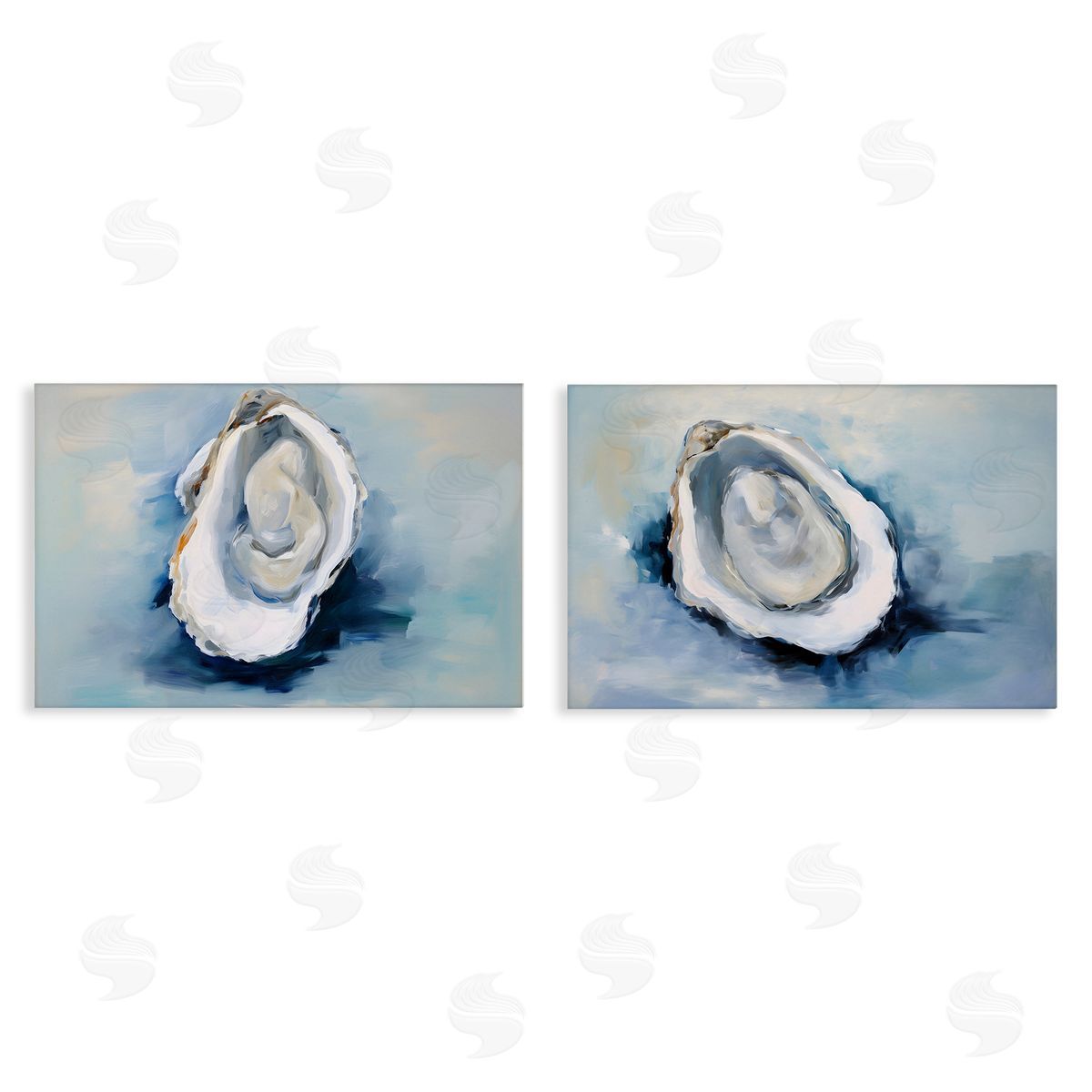 Petal Prints Design Open Oyster Mollusk Shells  Canvas Wall Art Print