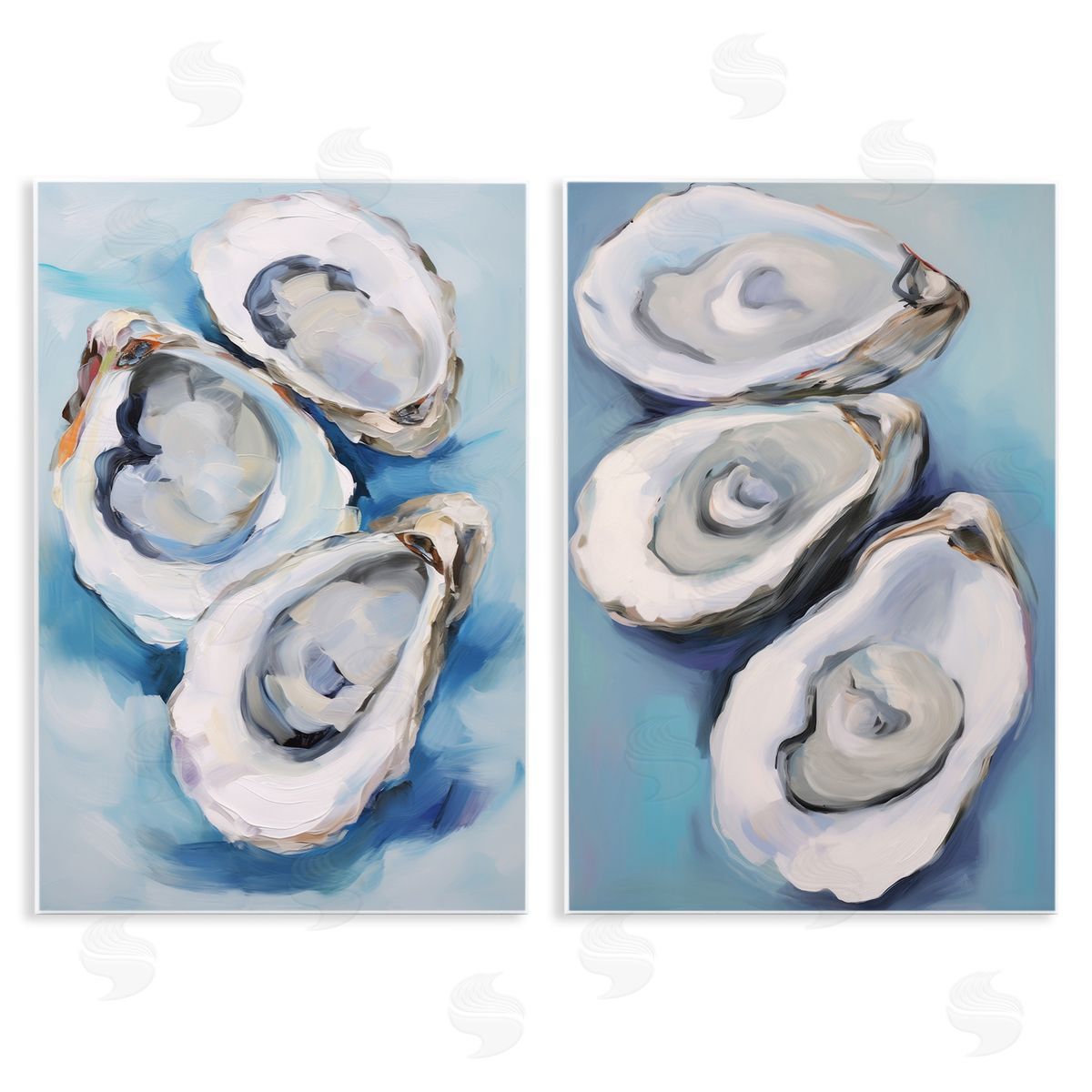 Petal Prints Design Oysters on the Half Shell Wooden Wall Plaque Art Print
