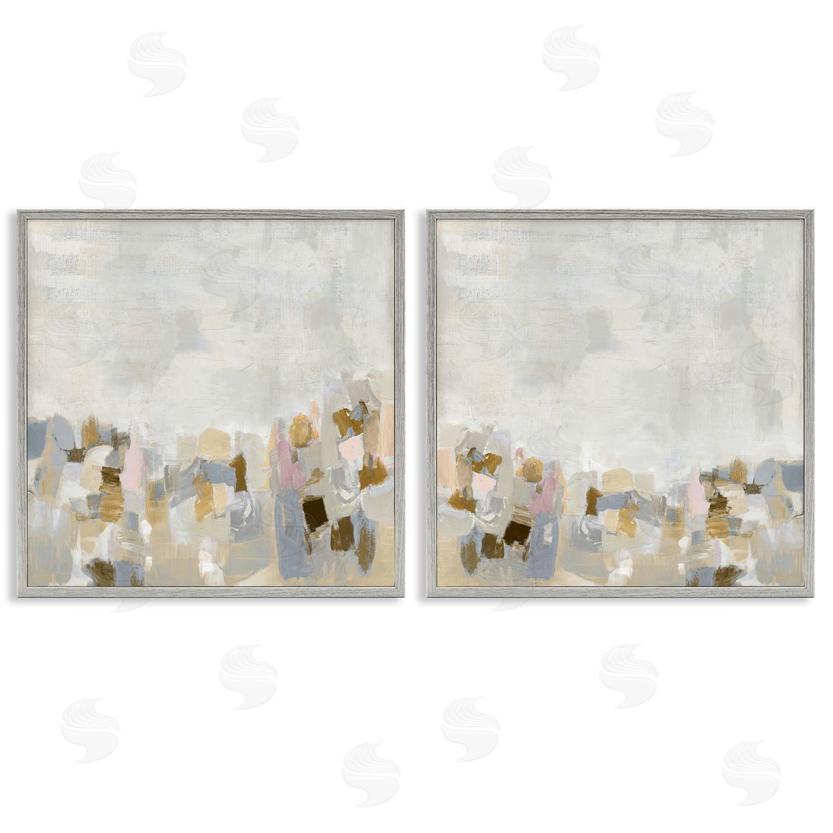 Rachel Springer Gray Subtle Abstract  Gray Framed Giclee Wall Art Print