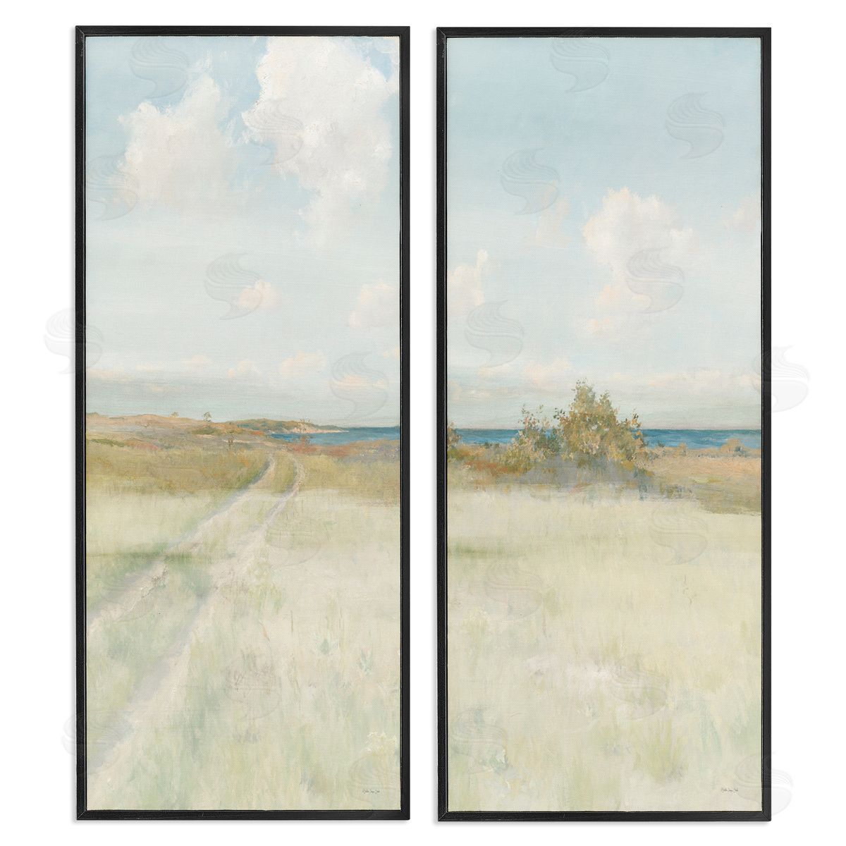 Stellar Design Studio Grass Path to Beach Alcove Black Framed Giclee Wall Art Print