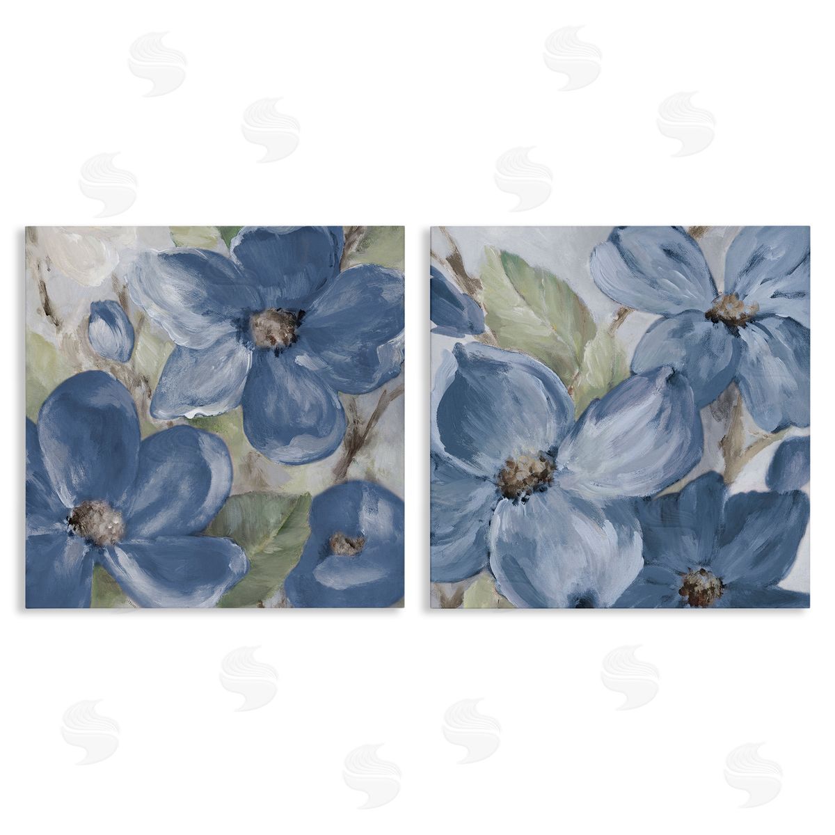Lanie Loreth Blue Blooming Petals Canvas Wall Art Print