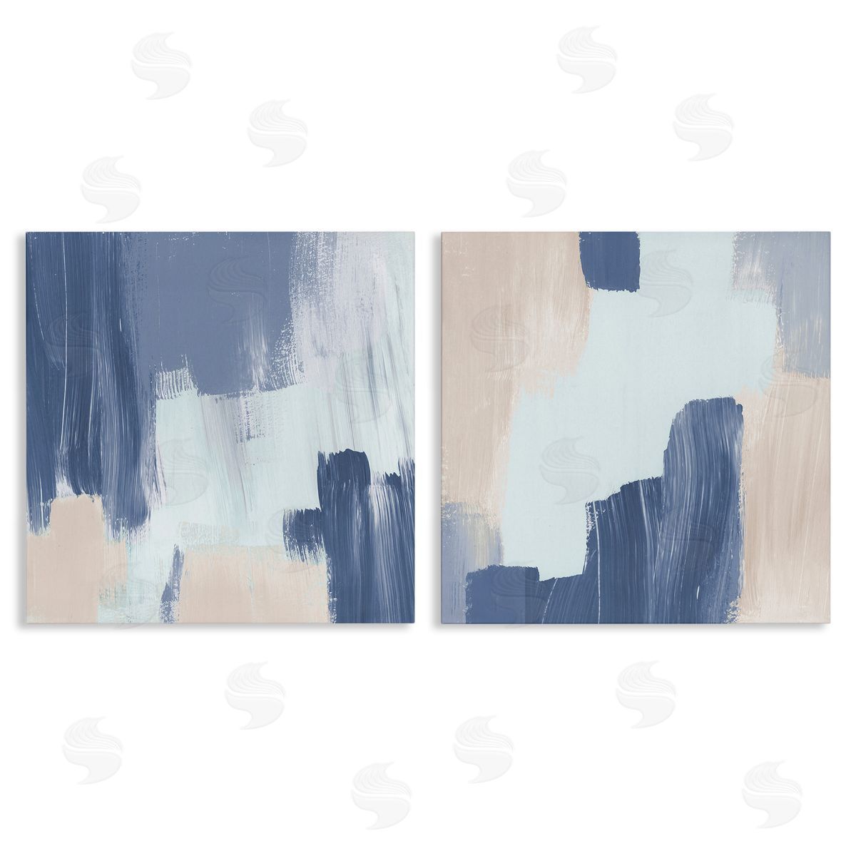 Lucille Price Restless Blue Brush Strokes  Canvas Wall Art Print