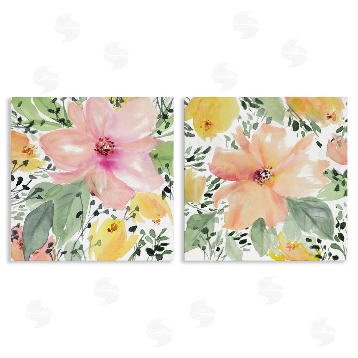 Large Pink and Coral Bloom Canvas Wall Art, Home Decor by Lanie Loreth
