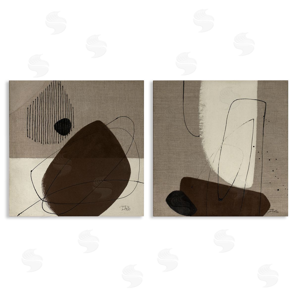 Patricia Pinto Brown Hidden Lines  Canvas Wall Art Print