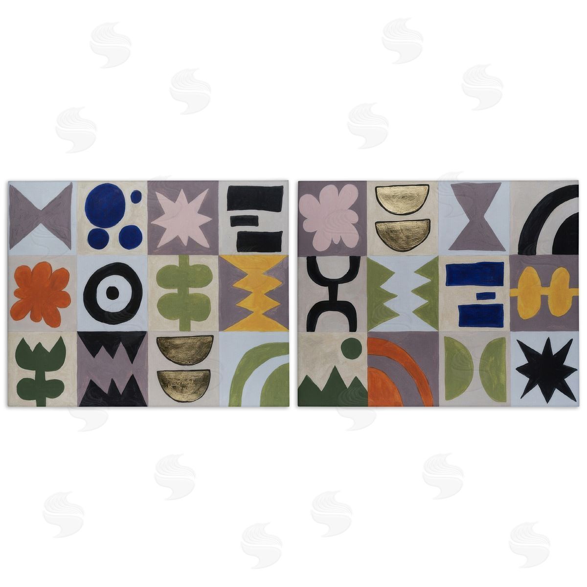 Michael Willett Bohemian Shapes Squares Canvas Wall Art Print