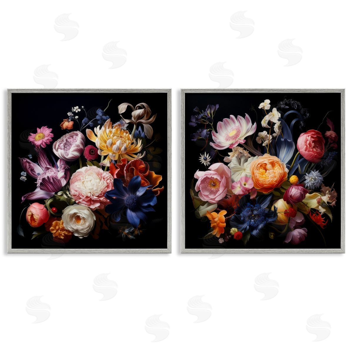 Lazar Studio Exquisite Floral Arrangement  Gray Framed Giclee Wall Art Print