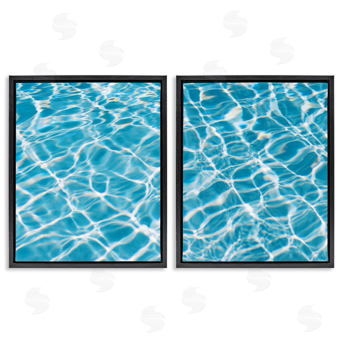 Justine Milton Welcoming Pool Water  Black Floating Frame Canvas Wall Art Print