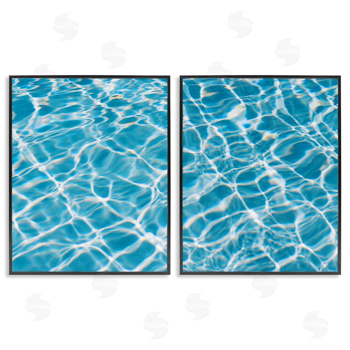 Justine Milton Welcoming Pool Water  Black Framed Giclee Wall Art Print