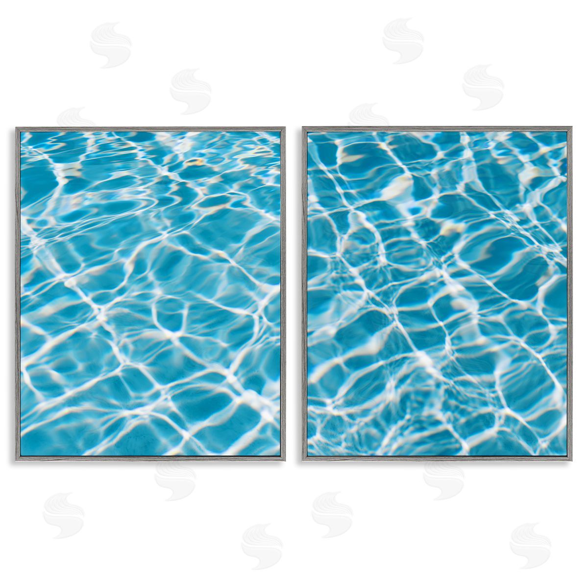 Justine Milton Welcoming Pool Water  Gray Framed Giclee Wall Art Print