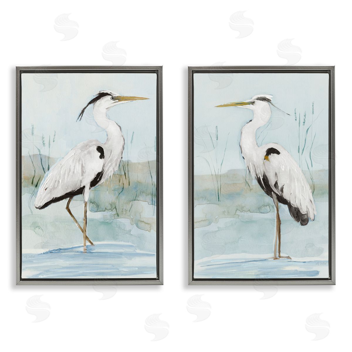 Sally Swatland  Gray Floating Frame Canvas Wall Art Print