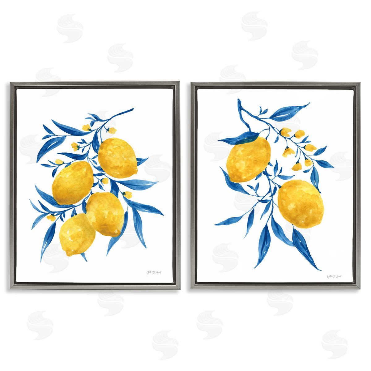 Yvette St. Amant  Gray Floating Frame Canvas Wall Art Print