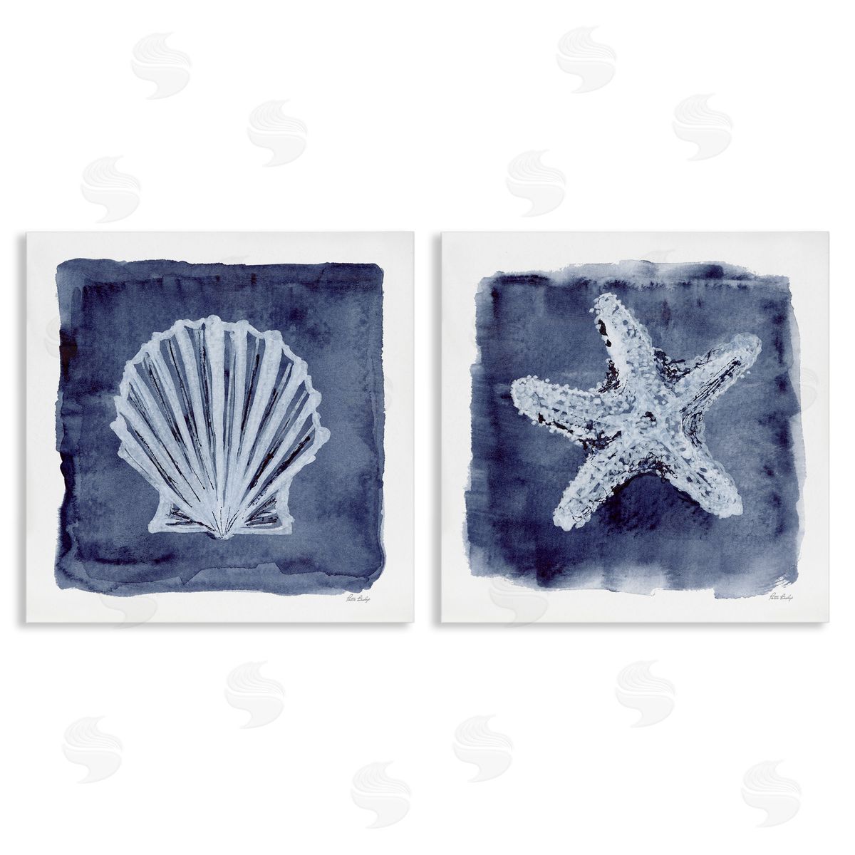 Patti Bishop Shell & Starfish Impressions Canvas Wall Art Print