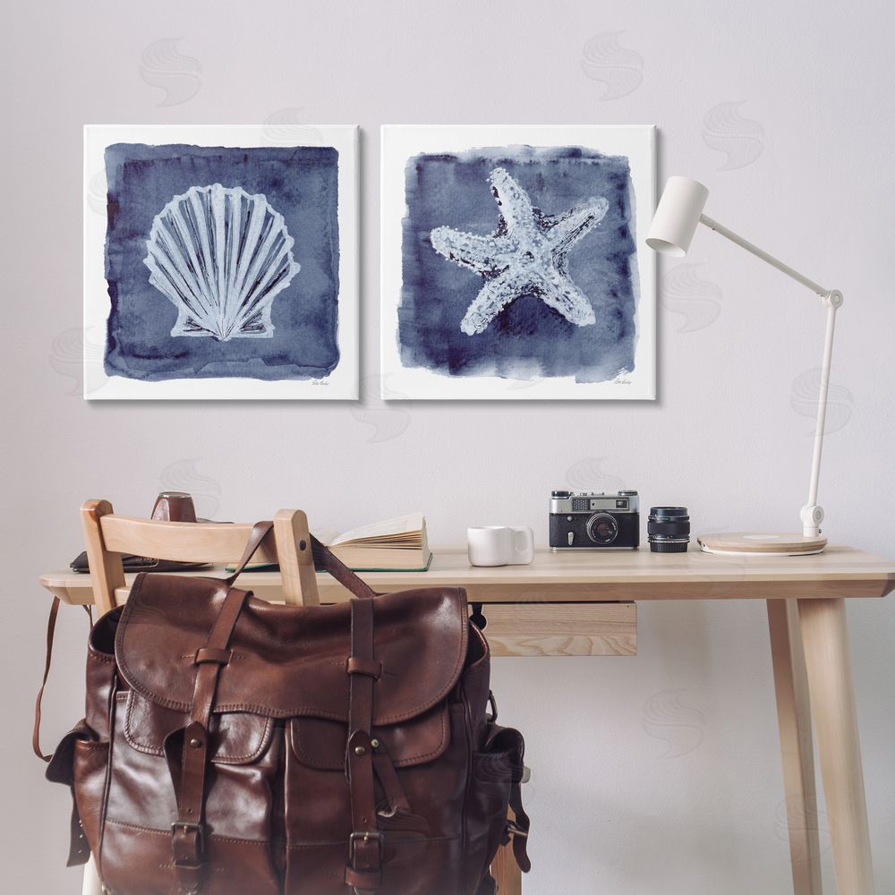Patti Bishop Shell & Starfish Impressions Canvas Wall Art Print in Room